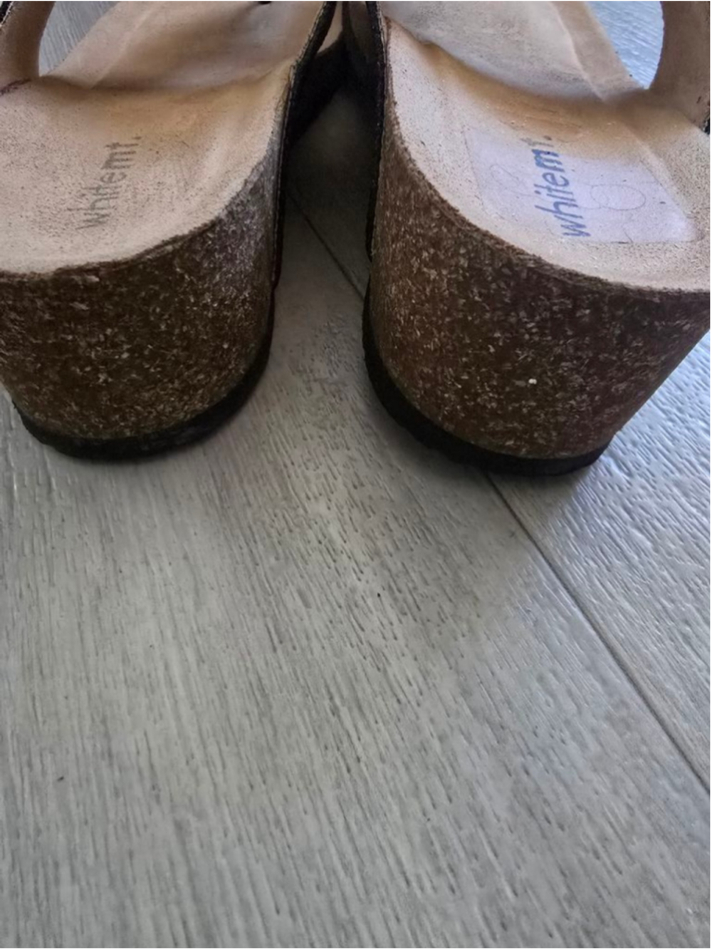 Women's whitemt. Black Glitter Thong Sandals Size 11W - Picture 7 of 9